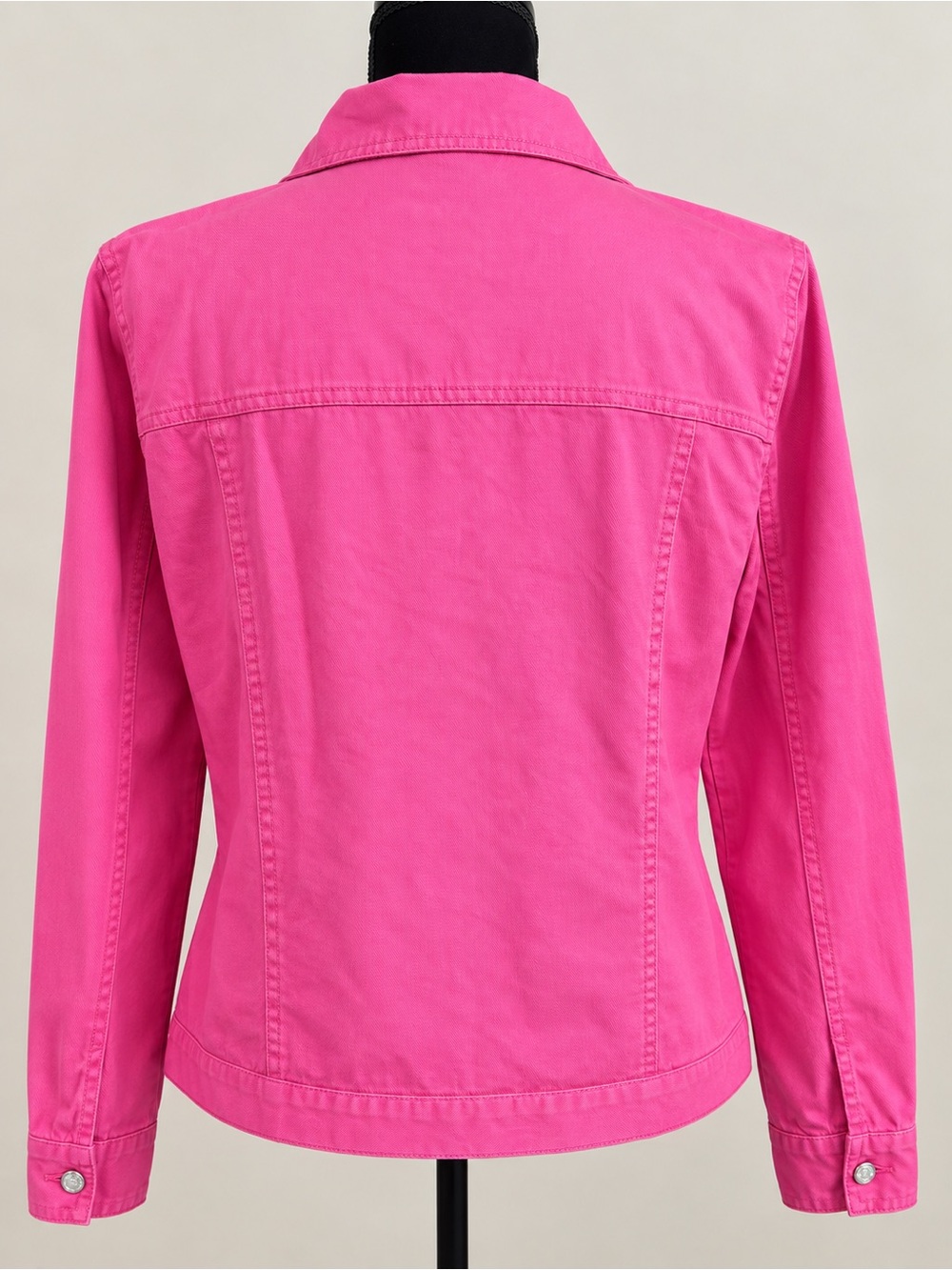 Embroidered Fuchsia Button-Front Jean Jacket - Picture 2 of 7